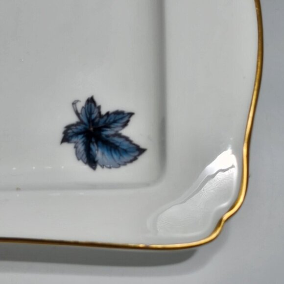 Royal Worcester Bone China Bone Rectangular Serving Tray Floral Design Gold Trim - Picture 6 of 12